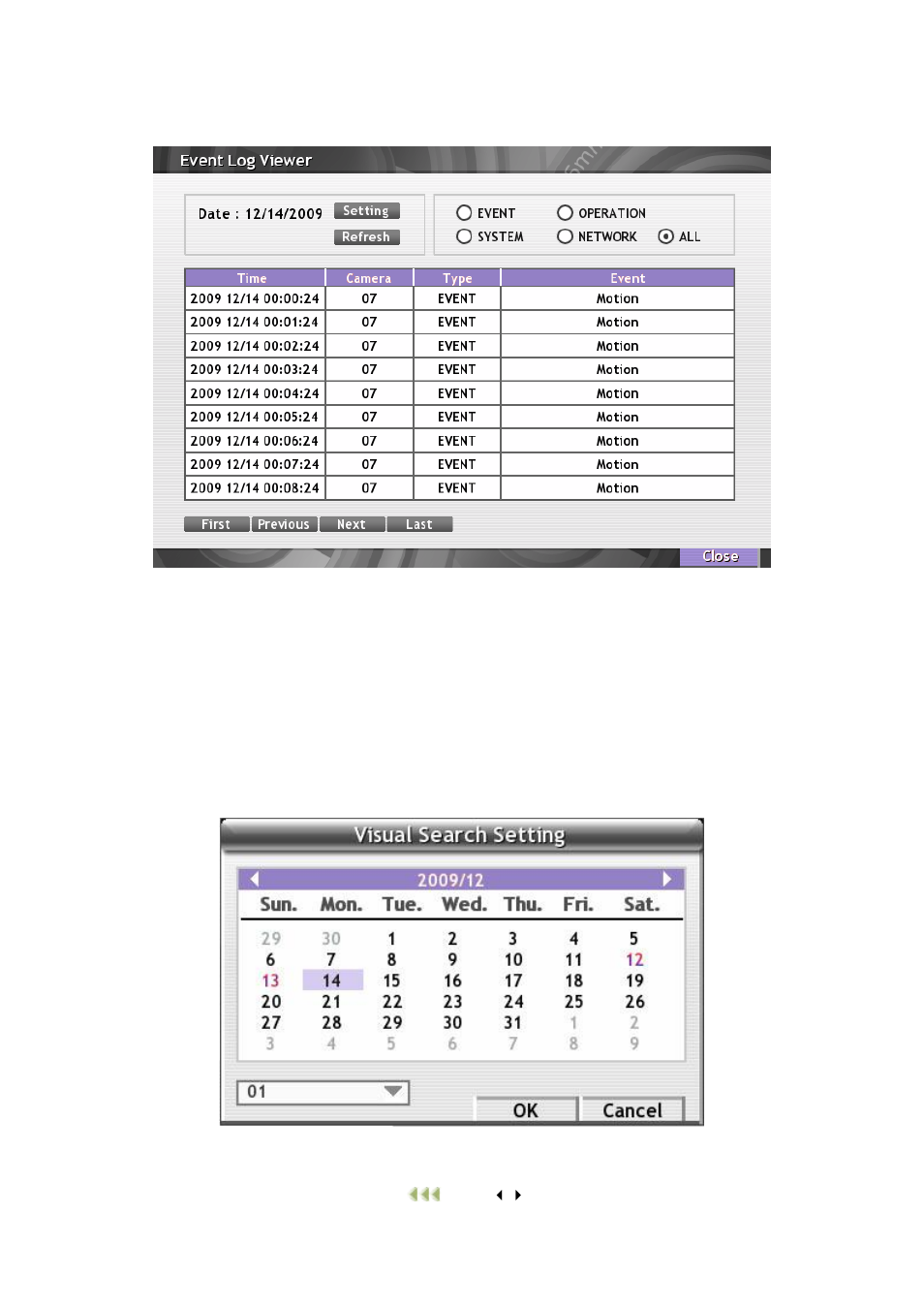 Using the event log viewer, To search using the visual search, 2 using the event log viewer | 3 to search using the visual search | AVer SEB5116 series User Manual | Page 35 / 119