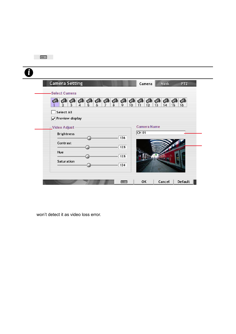 Camera setup, Camera setting, 2 camera setup | 1 camera setting | AVer SEB5116 series User Manual | Page 52 / 119