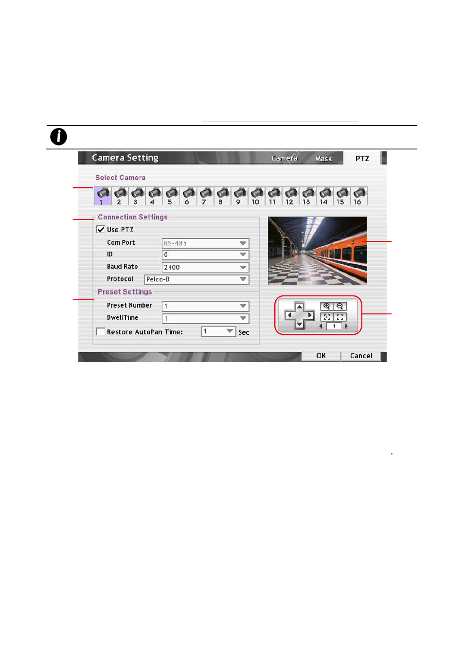 Ptz camera setting, Chapter 3.2.3, 3 ptz camera setting | AVer SEB5116 series User Manual | Page 54 / 119