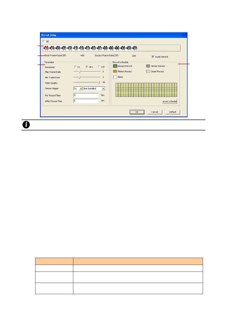 Record setup, 3 record setup | AVer SEB5116 series User Manual | Page 87 / 119