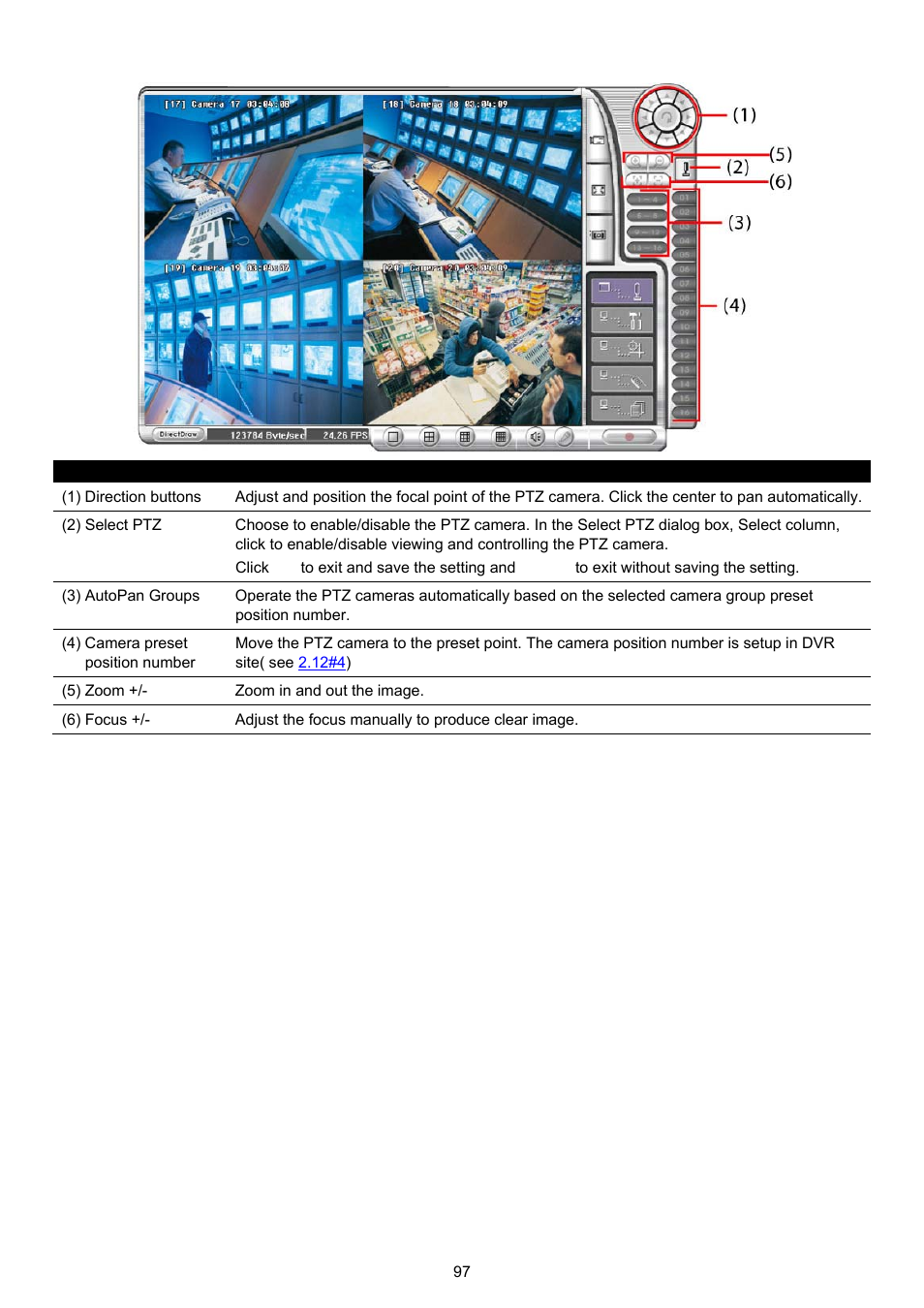 2 familiarizing the webviewer ptz buttons | AVer XR8032_RACK User Manual | Page 103 / 157