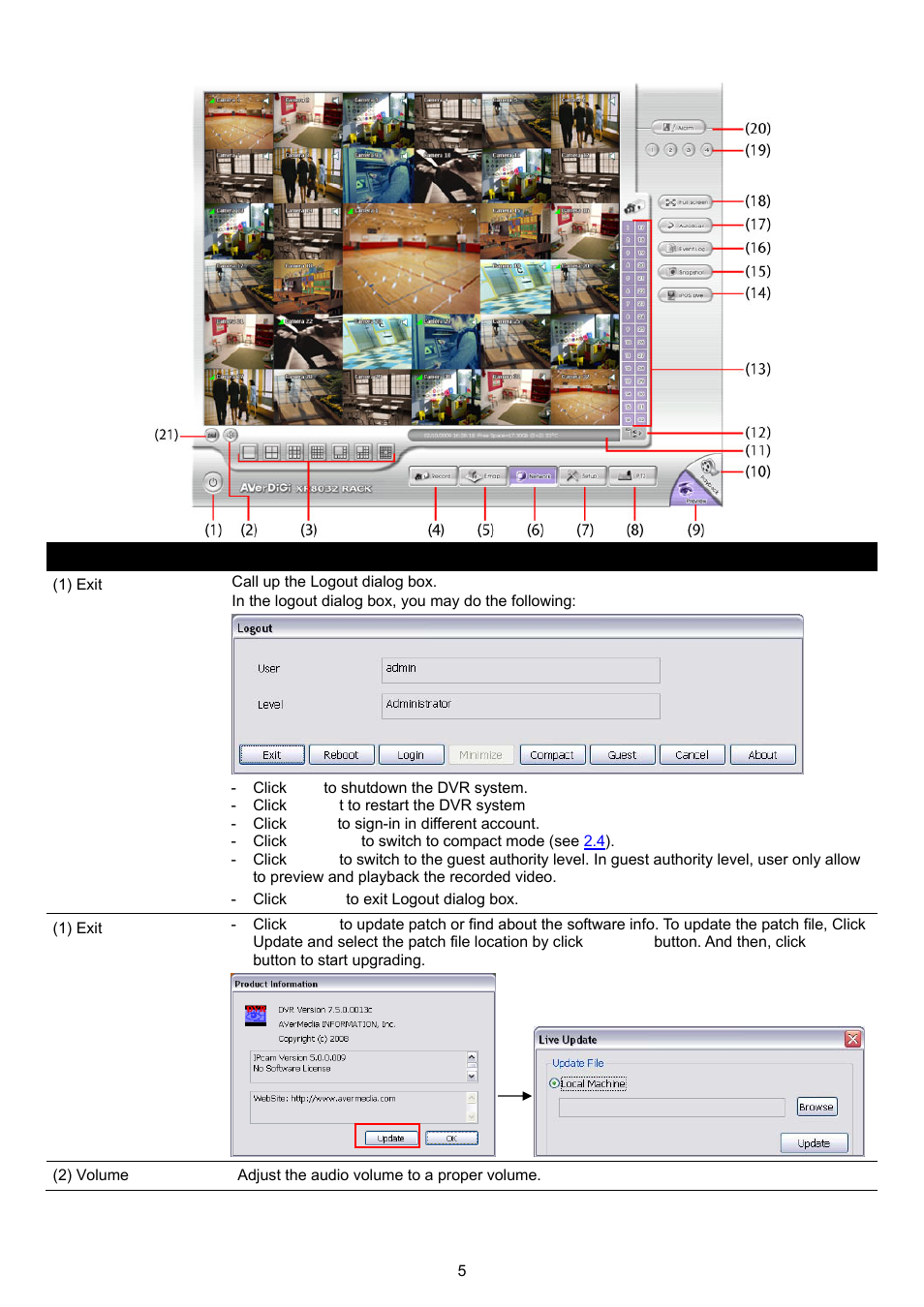 2 function buttons of advanced/preview mode | AVer XR8032_RACK User Manual | Page 11 / 157