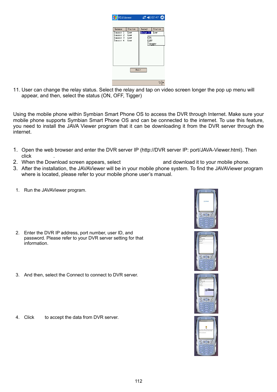 8 using javaviewer to access dvr server, 1 to install javaviewer from the dvr server, 2 to use the javaviewer | AVer XR8032_RACK User Manual | Page 118 / 157