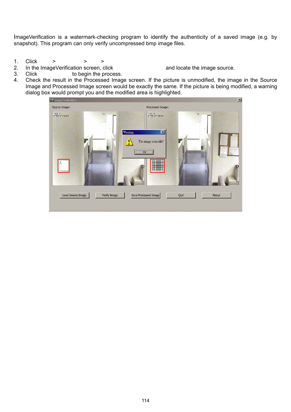 Chapter 7 image verification, 1 to run the imageverification program | AVer XR8032_RACK User Manual | Page 120 / 157