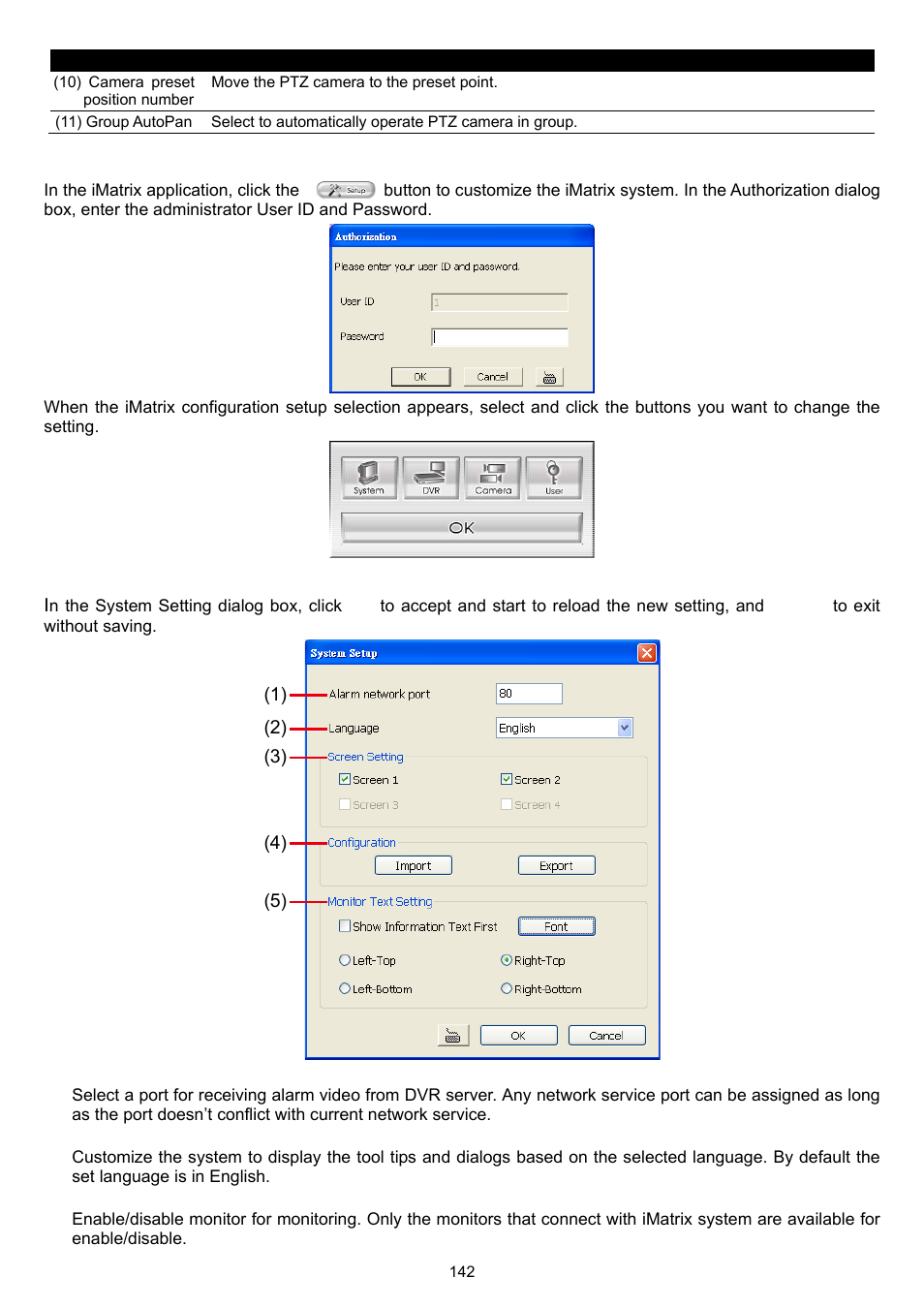 Customizing the imatrix system | AVer XR8032_RACK User Manual | Page 148 / 157