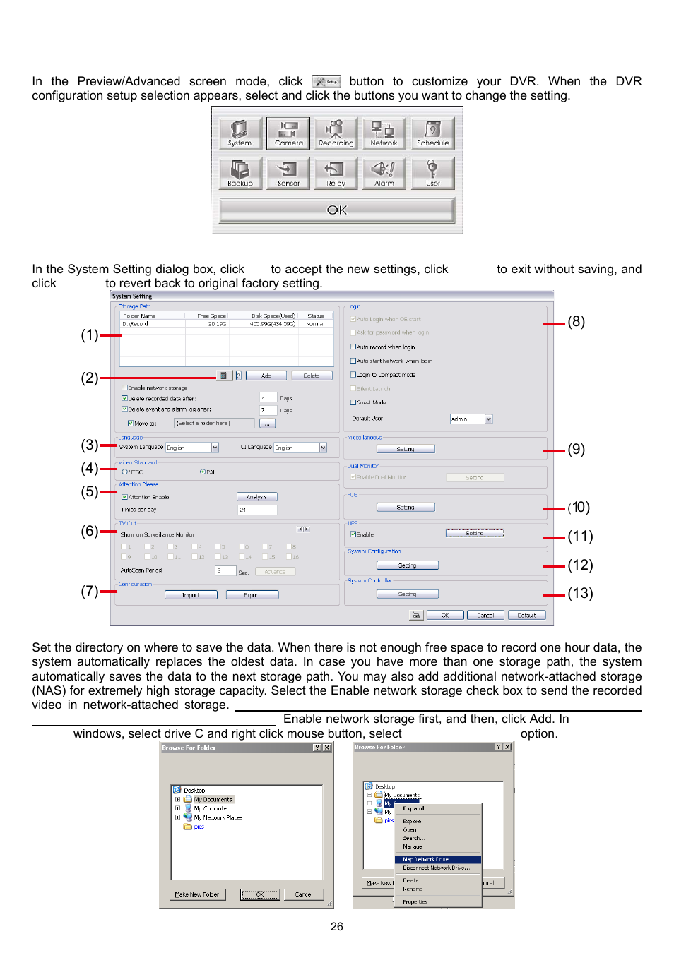 Chapter 3, Customizing the dvr system, 1 system setting | AVer XR8032_RACK User Manual | Page 32 / 157