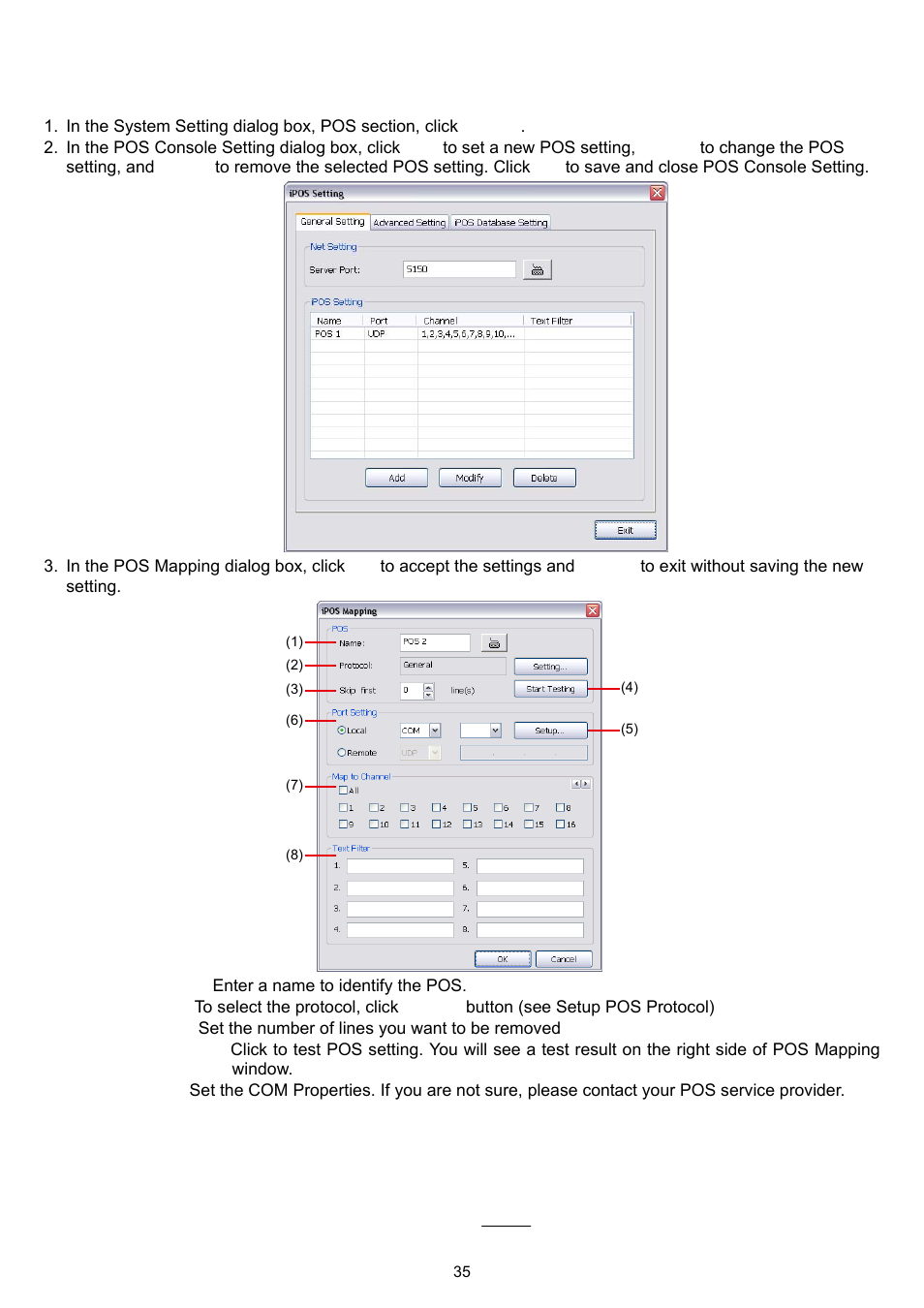 1 to set the pos setting | AVer XR8032_RACK User Manual | Page 41 / 157