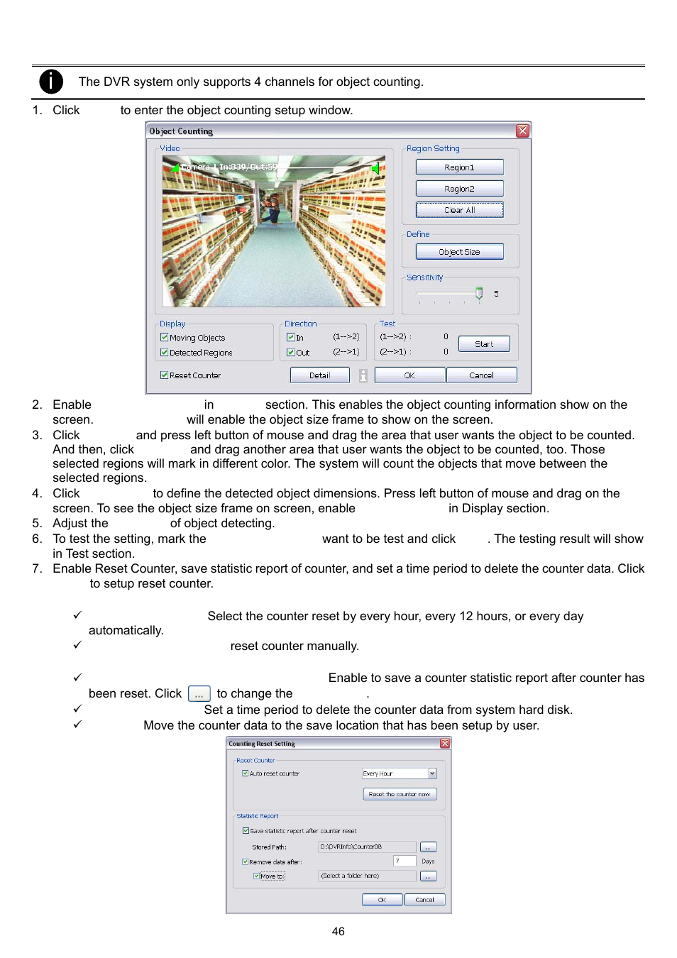 1 setup the object counting | AVer XR8032_RACK User Manual | Page 52 / 157