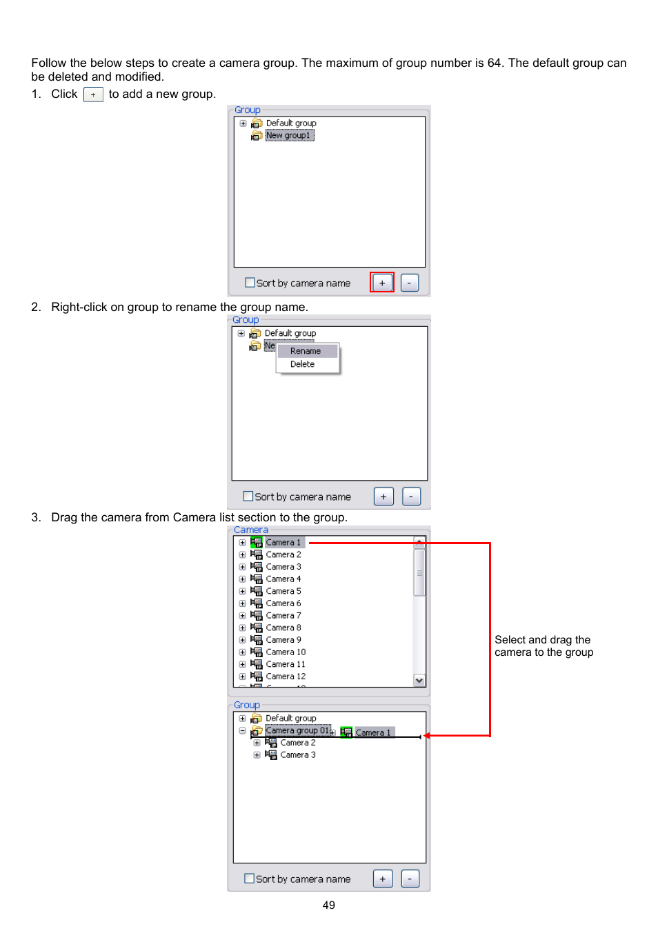 3 create a camera group | AVer XR8032_RACK User Manual | Page 55 / 157