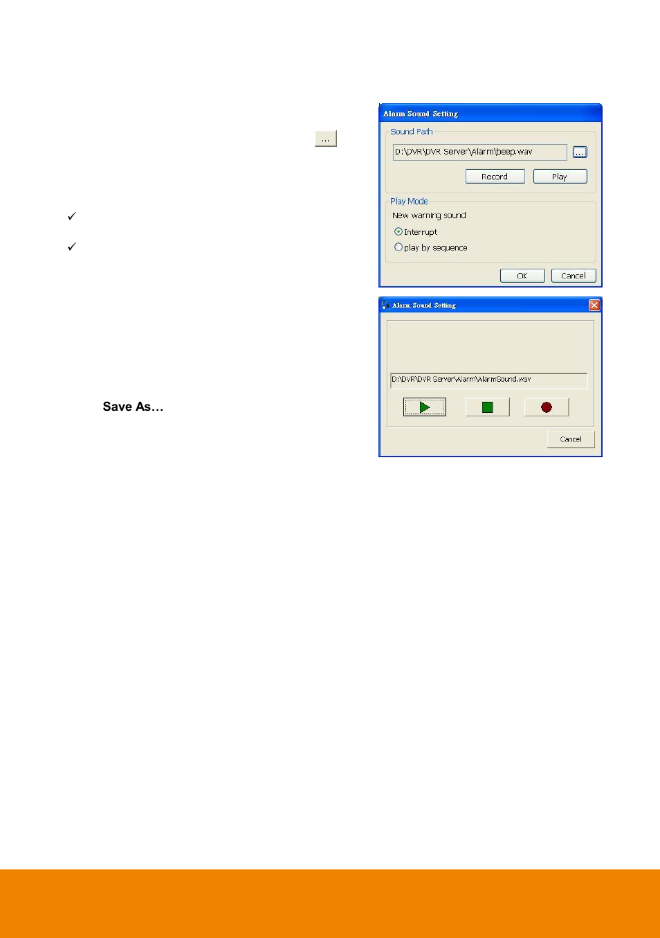 To setup the alarm sound setting, Chapter 3.9.1 | AVer ExpressGo User Manual | Page 96 / 109