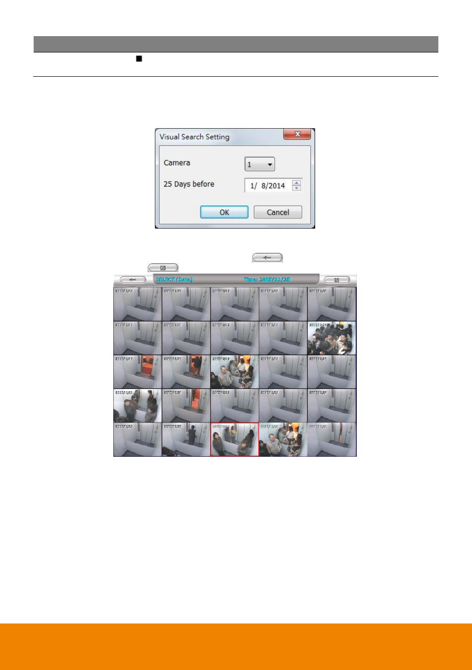 7 to search using the visual search, 8 to search using the event search, 9 to search using the intelligent search | Chapter 5.5 | AVer SecureCenter User Manual | Page 72 / 76