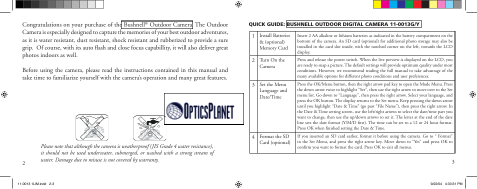 Bushnell 11-0013Y User Manual | Page 2 / 12