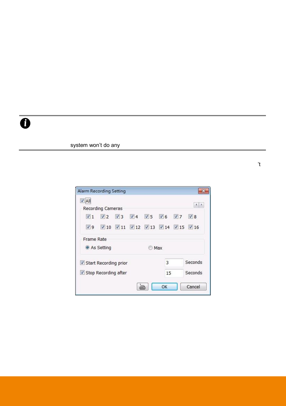 To setup alarm recording setting, Chapter 3.9.5 | AVer NXU Lite User Manual | Page 131 / 187