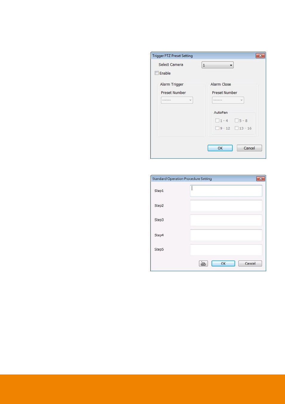 To setup ptz preset point, To setup alarm sop, Chapter 3.9.7 | AVer NXU Lite User Manual | Page 133 / 187