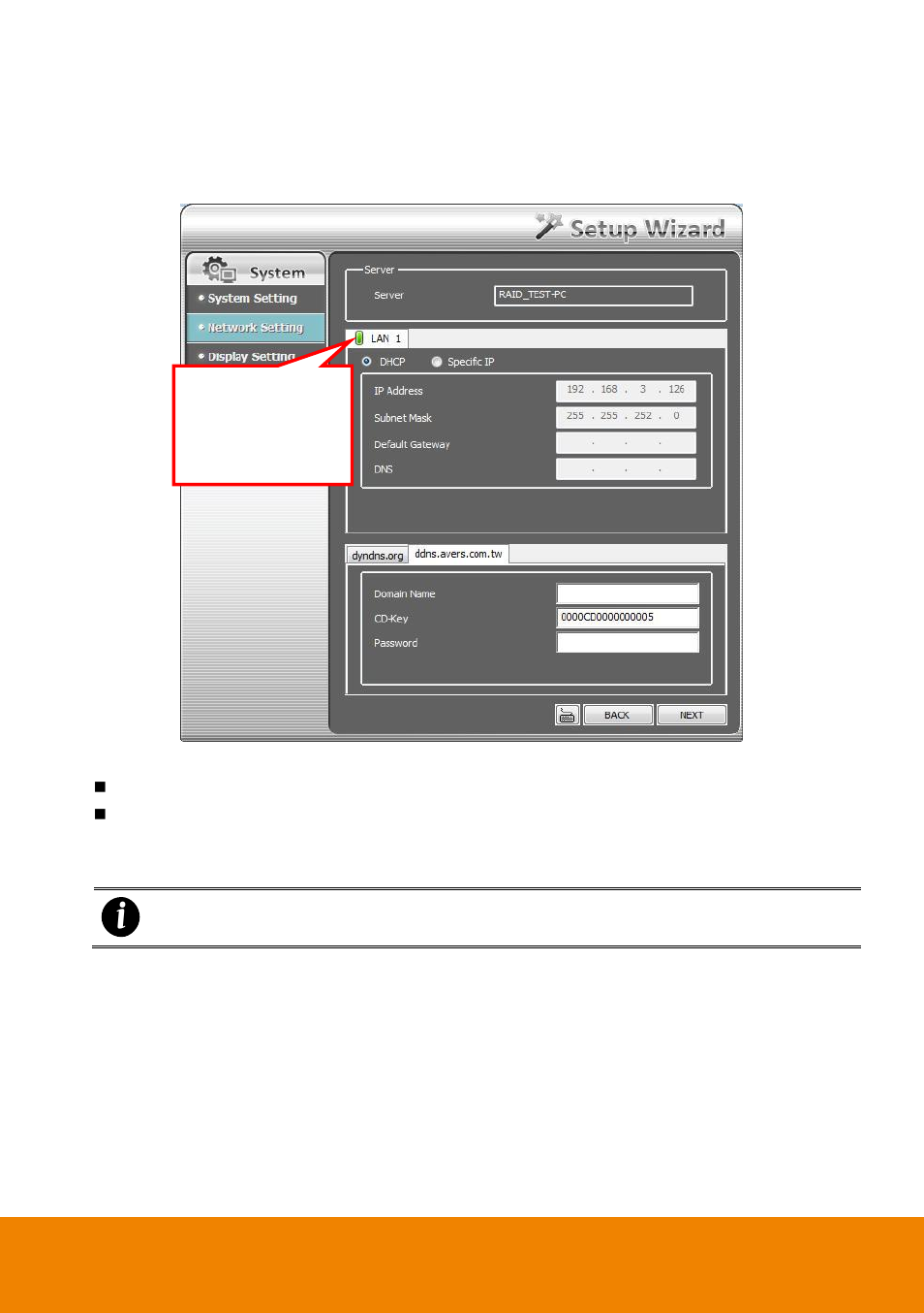 Network setting wizard | AVer NXU Lite User Manual | Page 22 / 187