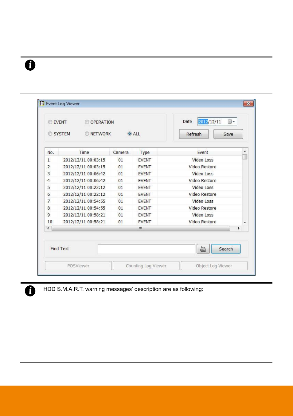Using event log viewer, Chapter 2.1.4 | AVer NXU Lite User Manual | Page 45 / 187