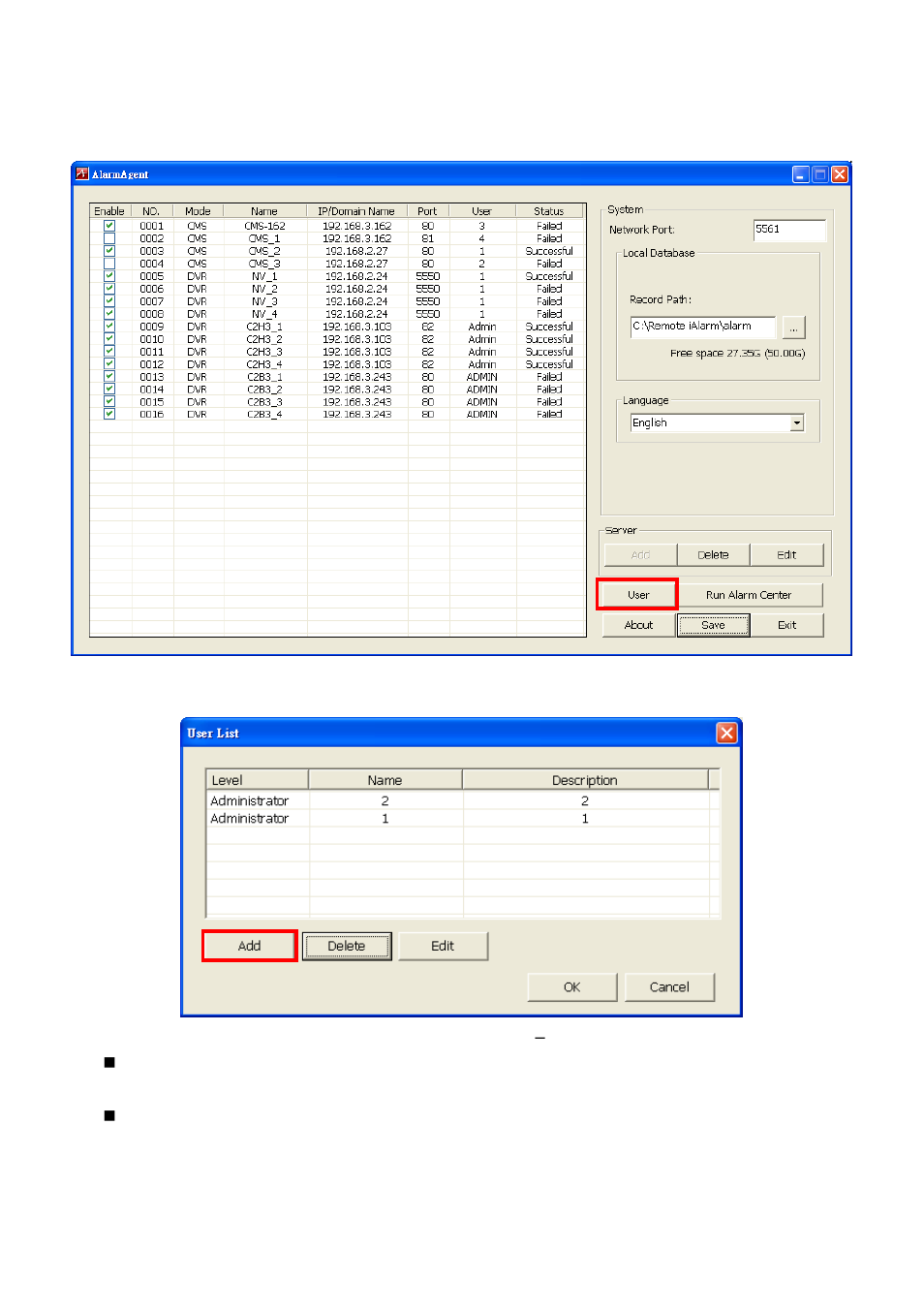 3 setup user account | AVer CM3000_Remote_iAlarm User Manual | Page 13 / 35