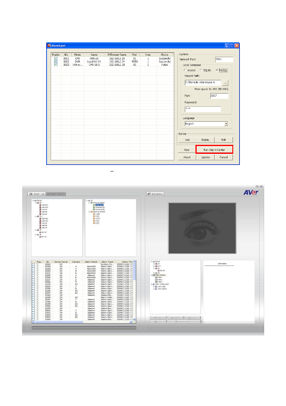 3 using the alarm center | AVer CM3000_Remote_iAlarm User Manual | Page 15 / 35