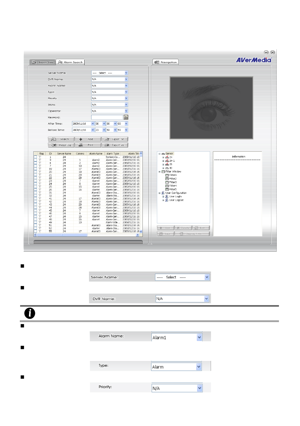 2 to search the alarm | AVer CM3000_Remote_iAlarm User Manual | Page 19 / 35