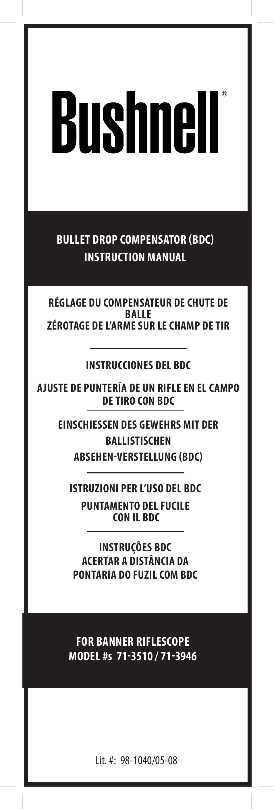 Bushnell 71-3510 User Manual | 14 pages