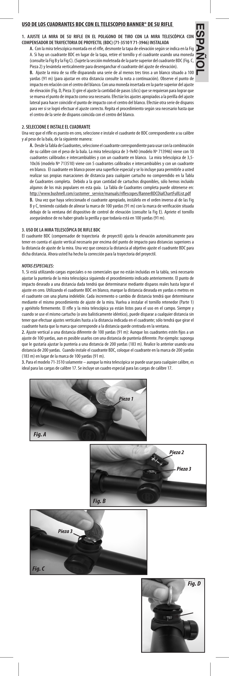 Es paño l | Bushnell 71-3510 User Manual | Page 3 / 14