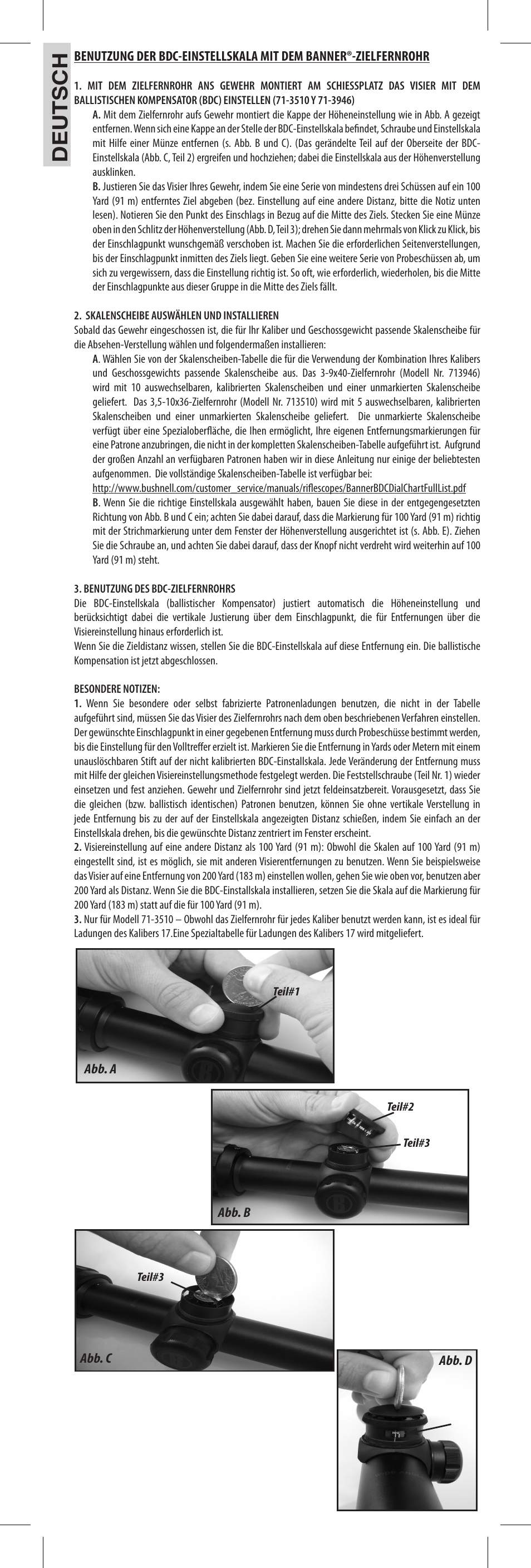 De ut s c h | Bushnell 71-3510 User Manual | Page 4 / 14