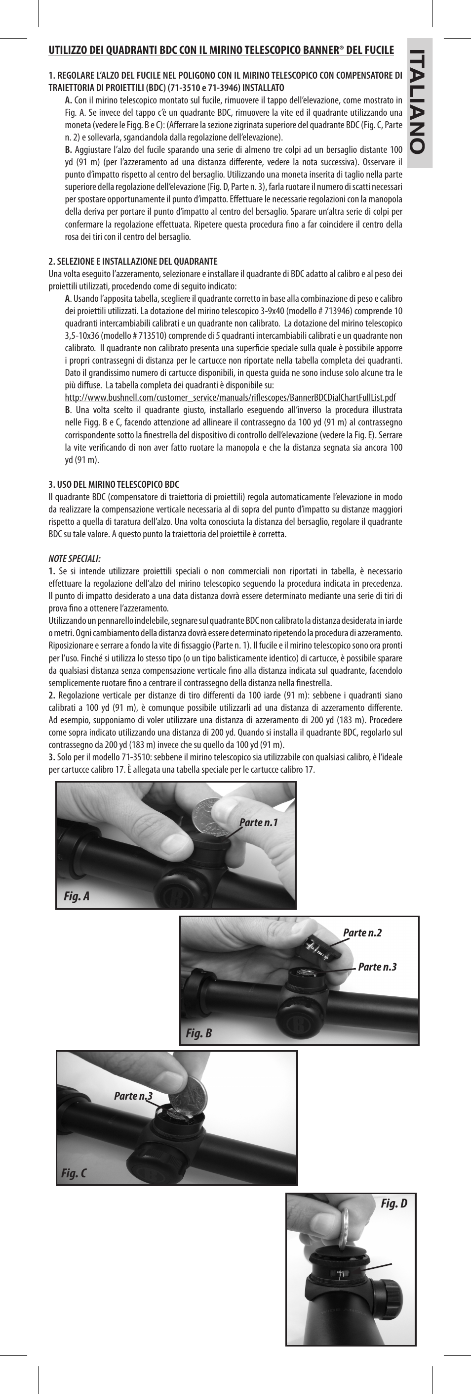 It a li a n o | Bushnell 71-3510 User Manual | Page 7 / 14