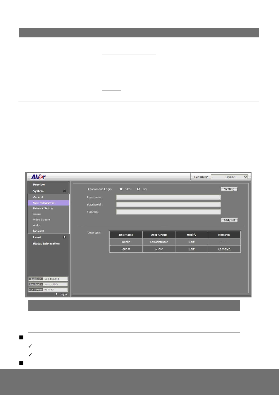 AVer SF2012H-B user manual User Manual | Page 28 / 64