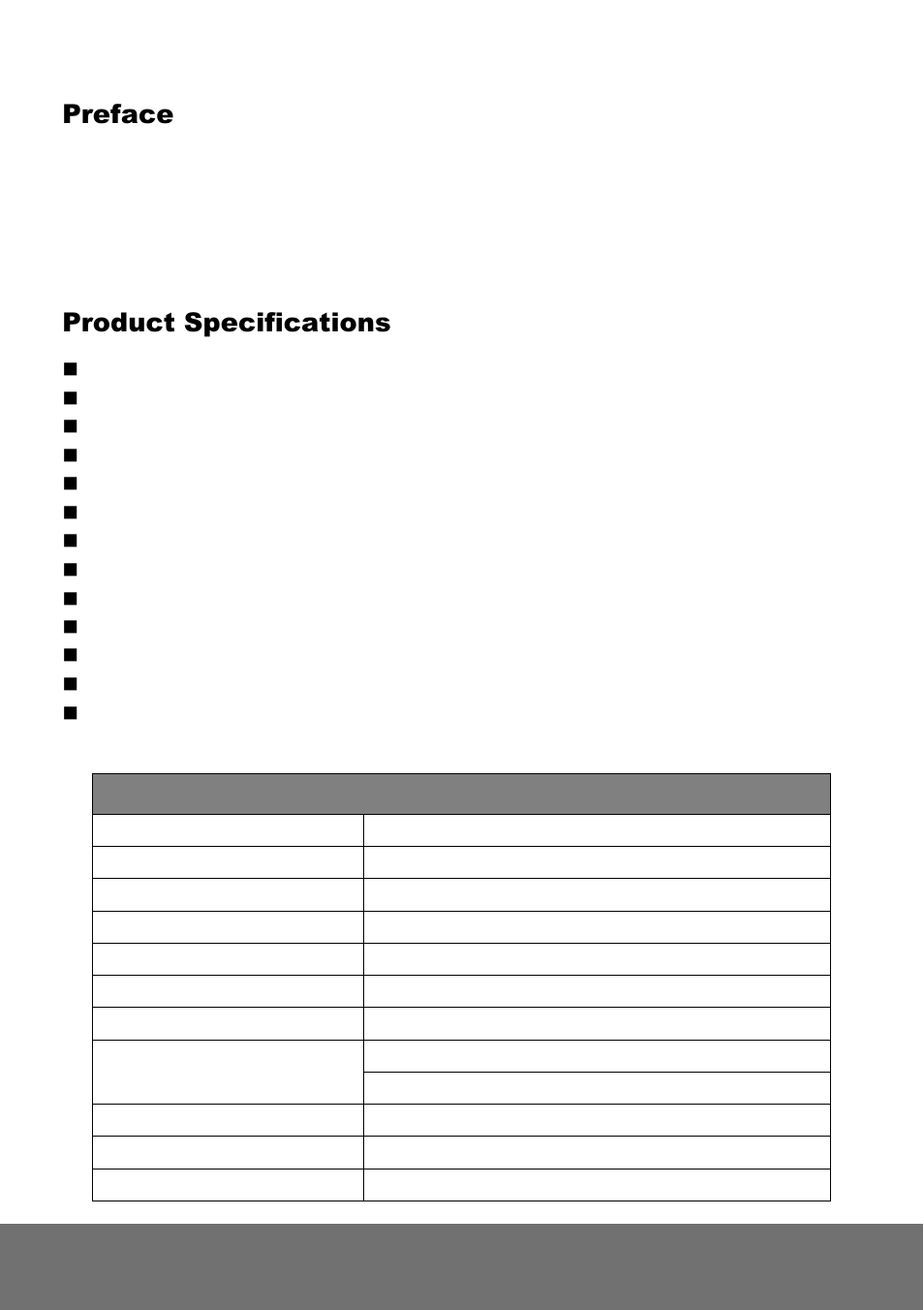 Preface, Product specifications | AVer SF2012H-B user manual User Manual | Page 4 / 64