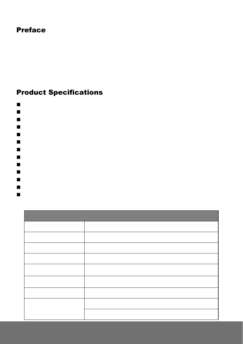 Preface, Product specifications | AVer SF2012H-D user manual User Manual | Page 5 / 65
