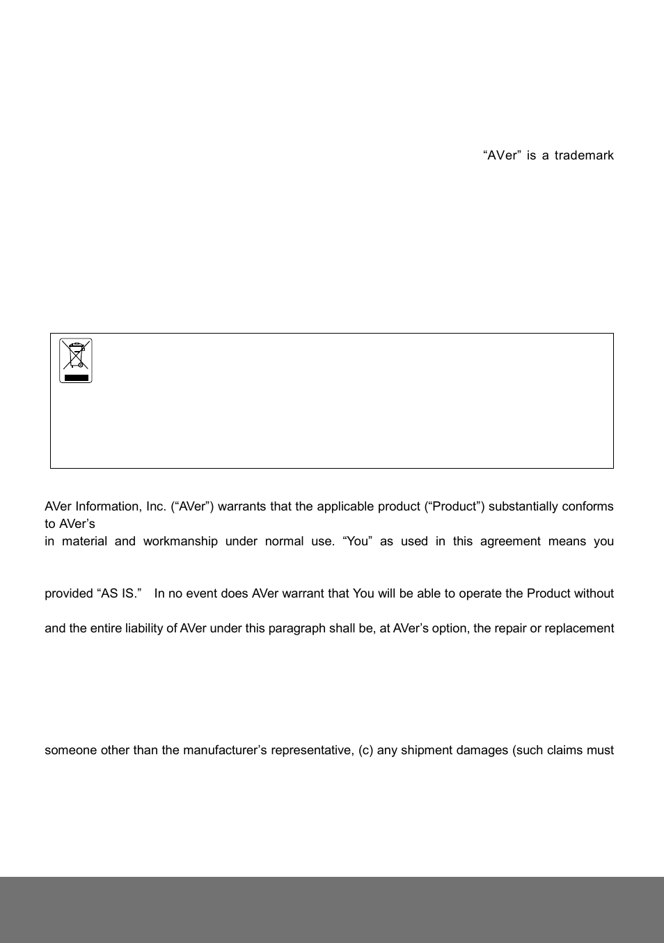 Copyright, Notice, Warning | AVer Bullet Installation Guide User Manual | Page 21 / 22