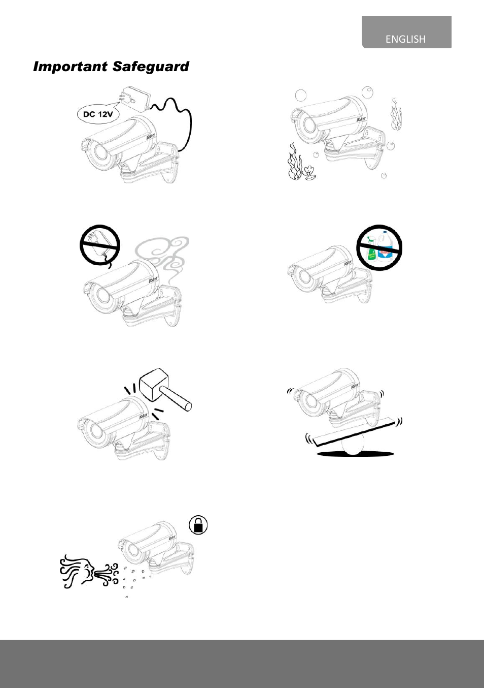 Important safeguard | AVer Bullet Installation Guide User Manual | Page 3 / 22