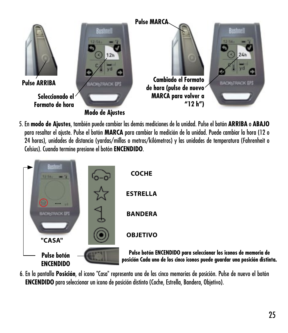 Bushnell BACKTRACK 360210 User Manual | Page 25 / 64