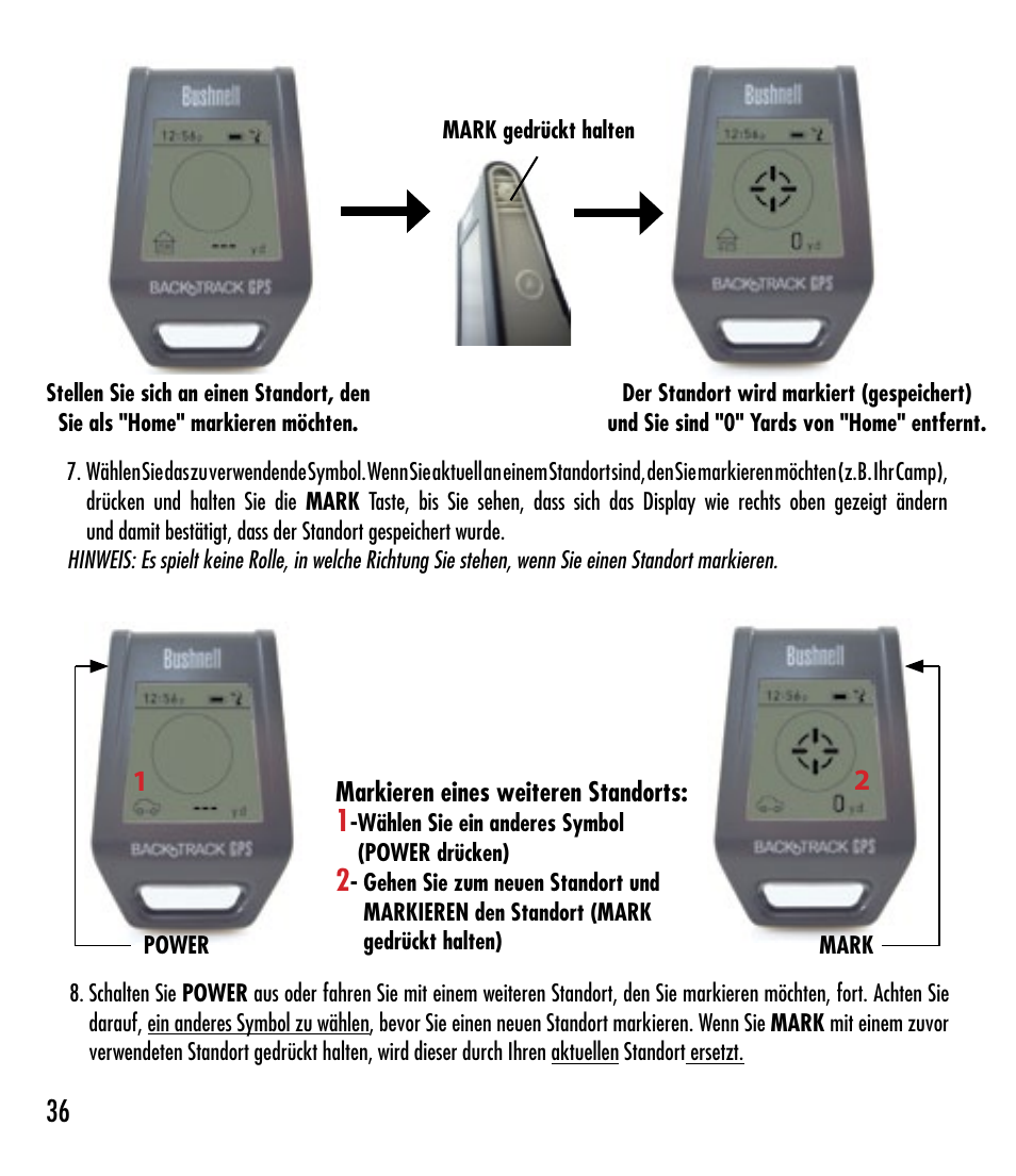 Bushnell BACKTRACK 360210 User Manual | Page 36 / 64