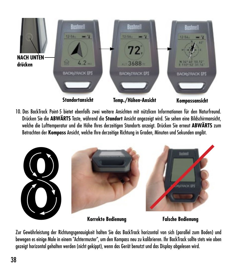 Bushnell BACKTRACK 360210 User Manual | Page 38 / 64