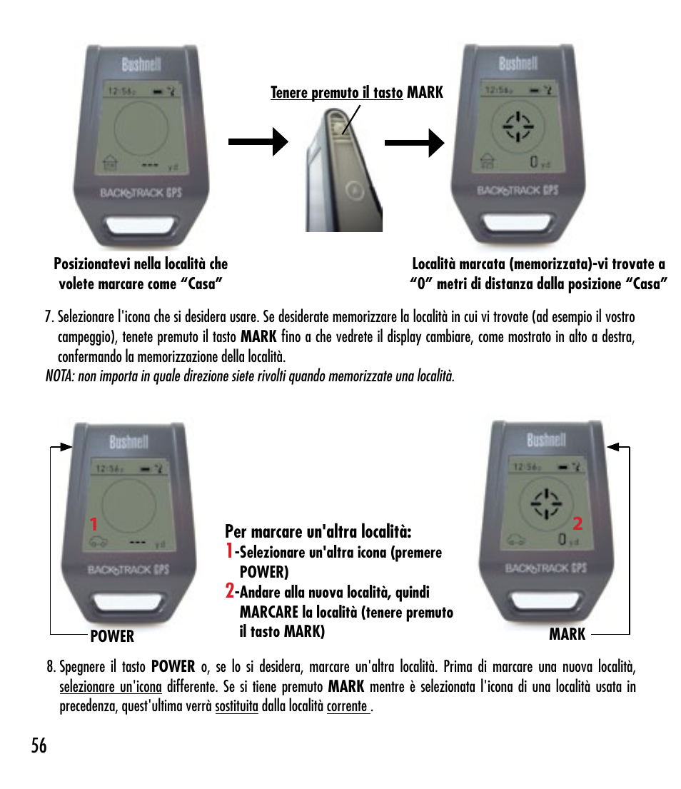 Bushnell BACKTRACK 360210 User Manual | Page 56 / 64