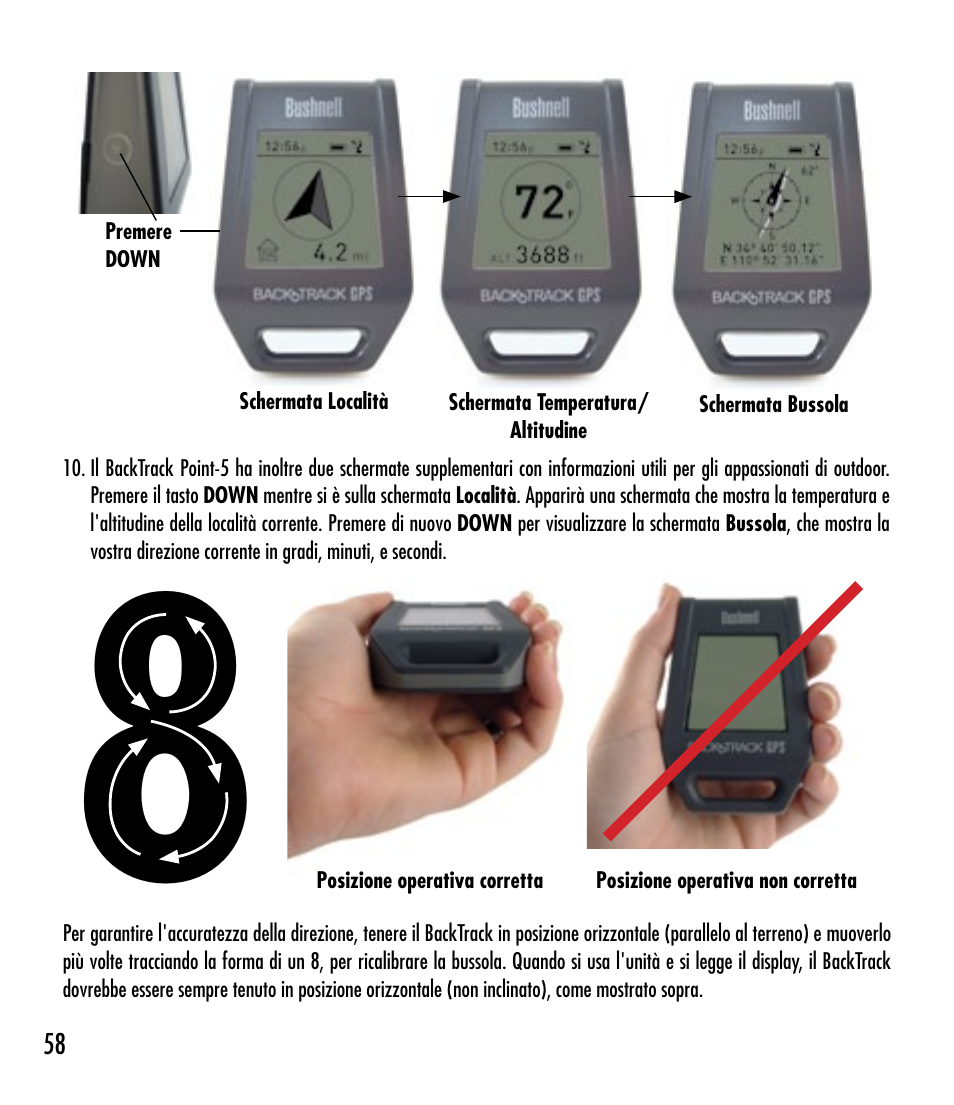 Bushnell BACKTRACK 360210 User Manual | Page 58 / 64
