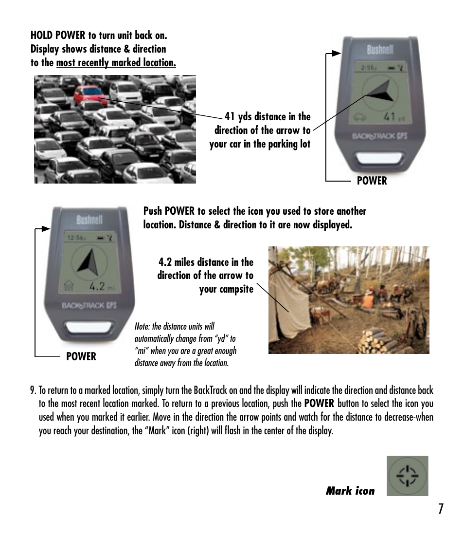 Bushnell BACKTRACK 360210 User Manual | Page 7 / 64