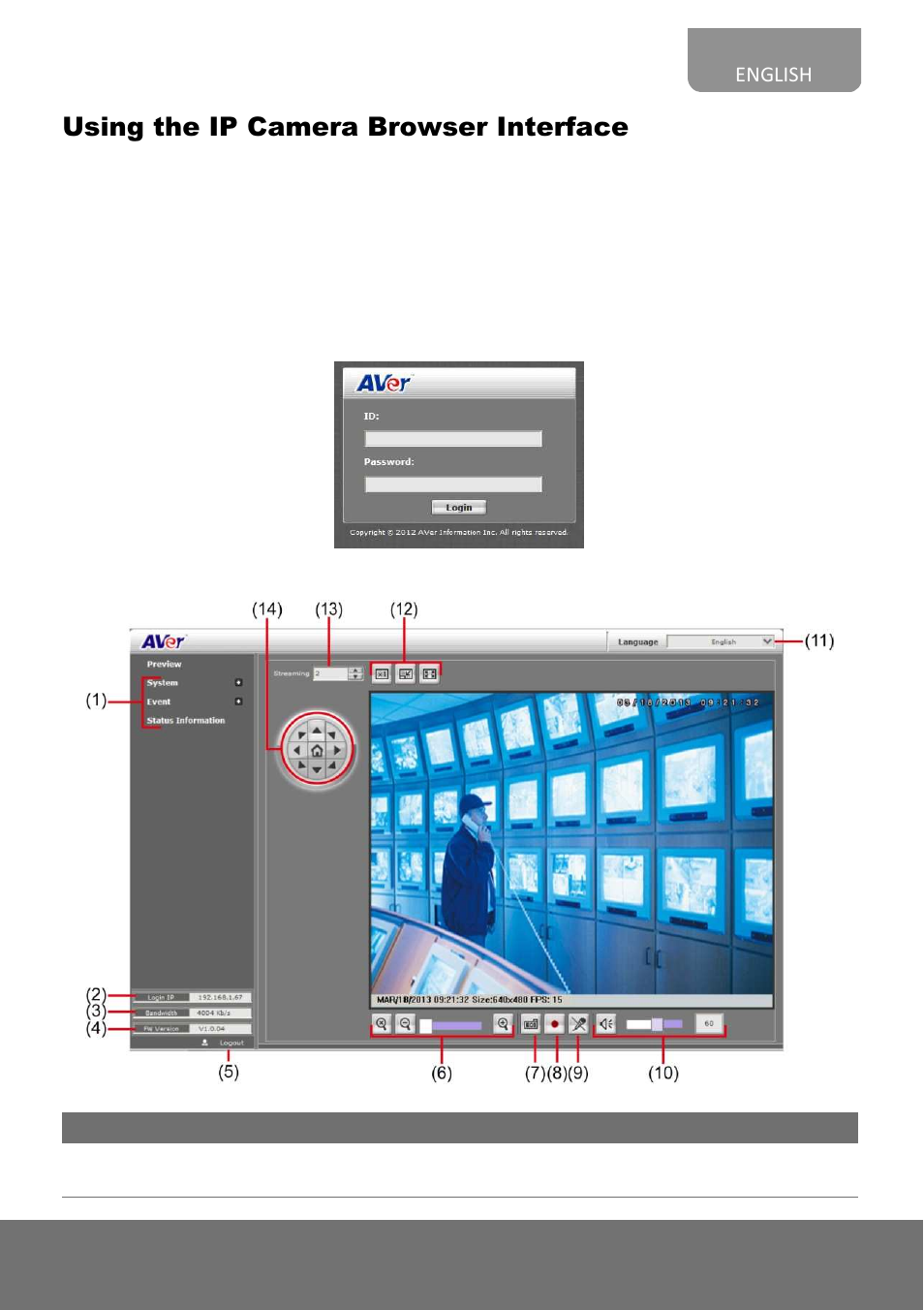 Using the ip camera browser interface | AVer FC2020-P&PW user manual User Manual | Page 27 / 80