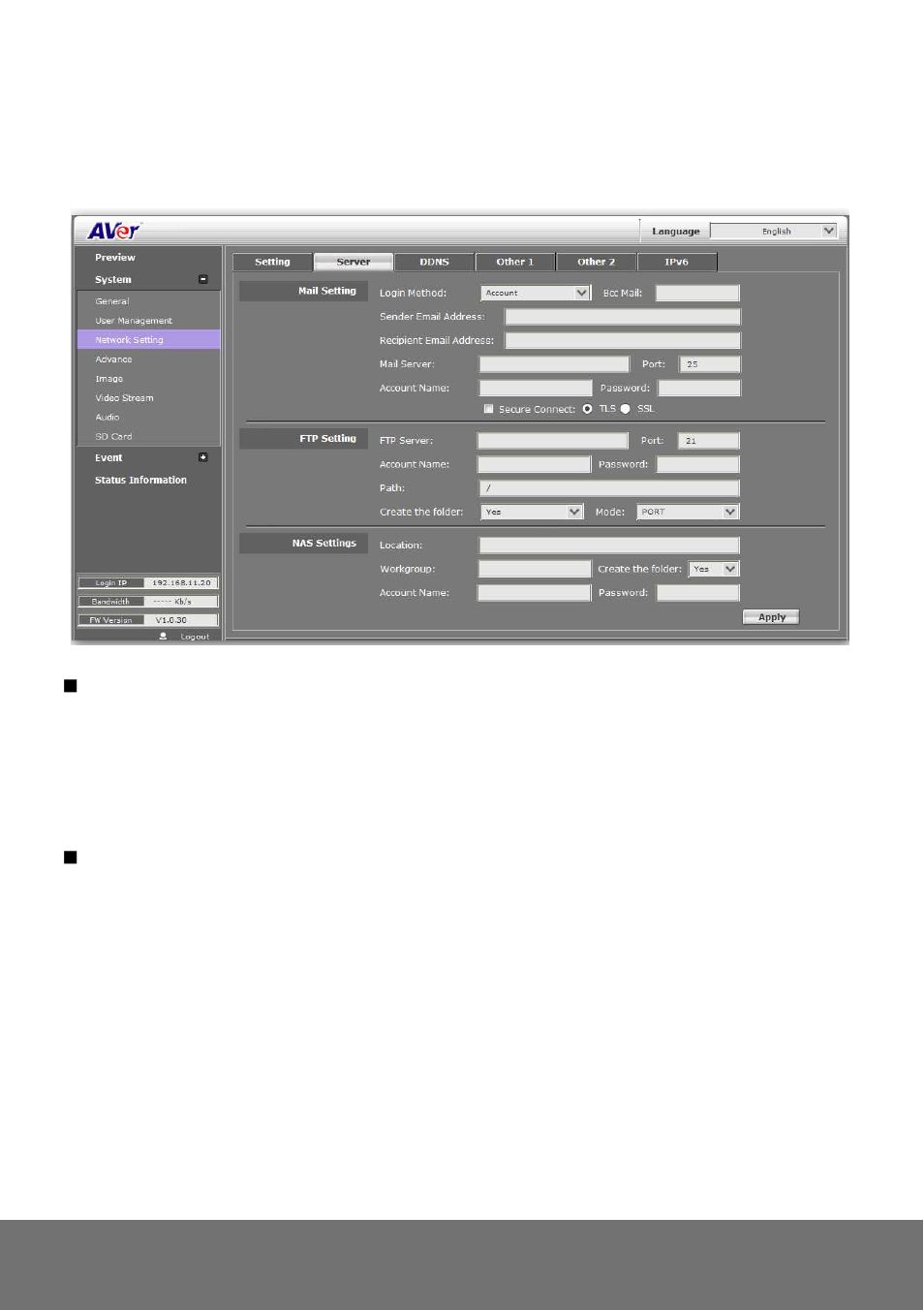 AVer FC2020-P&PW user manual User Manual | Page 36 / 80