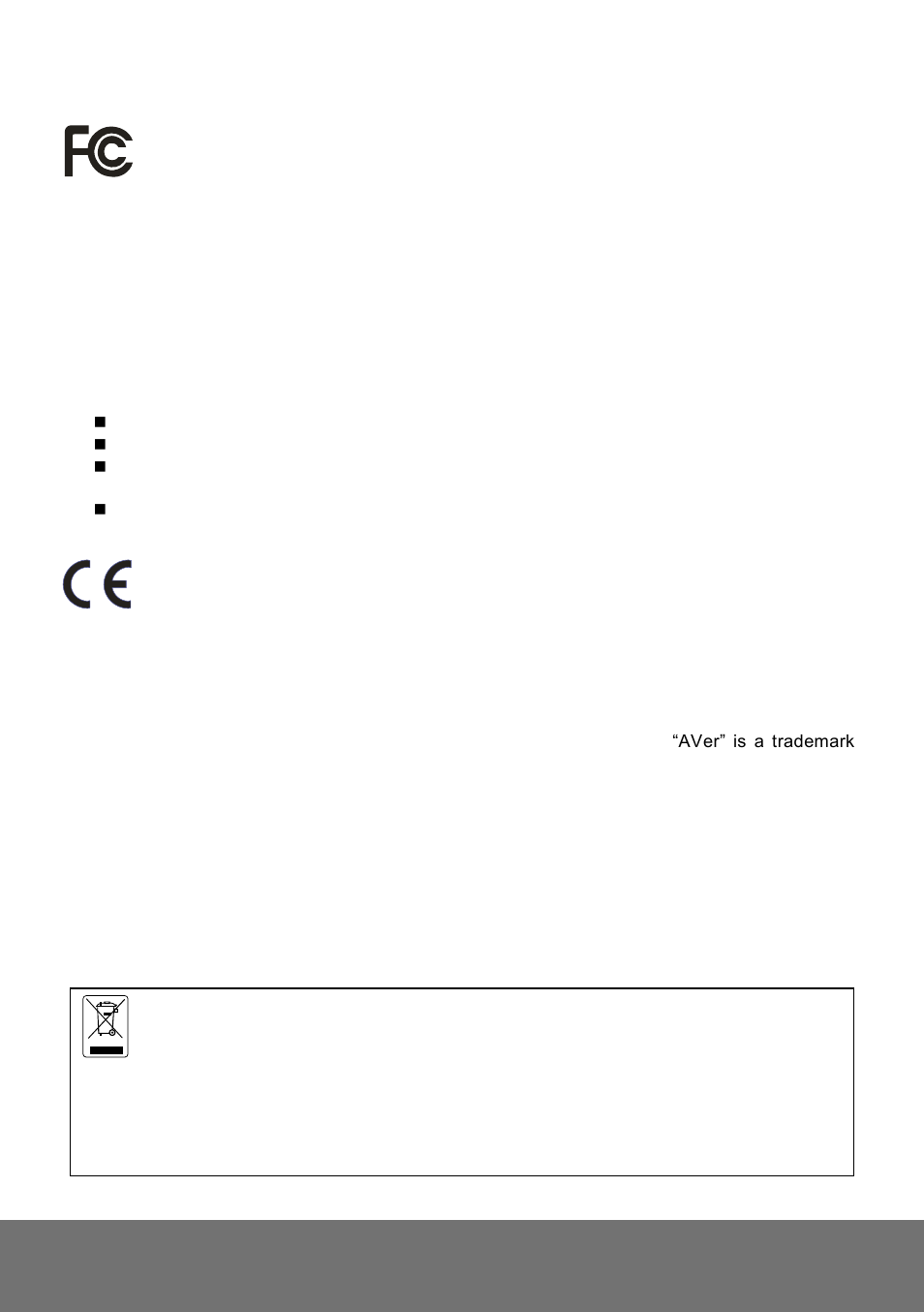 Fcc notice (class b), Notice, Warning | AVer Dome Installation Guide User Manual | Page 19 / 21