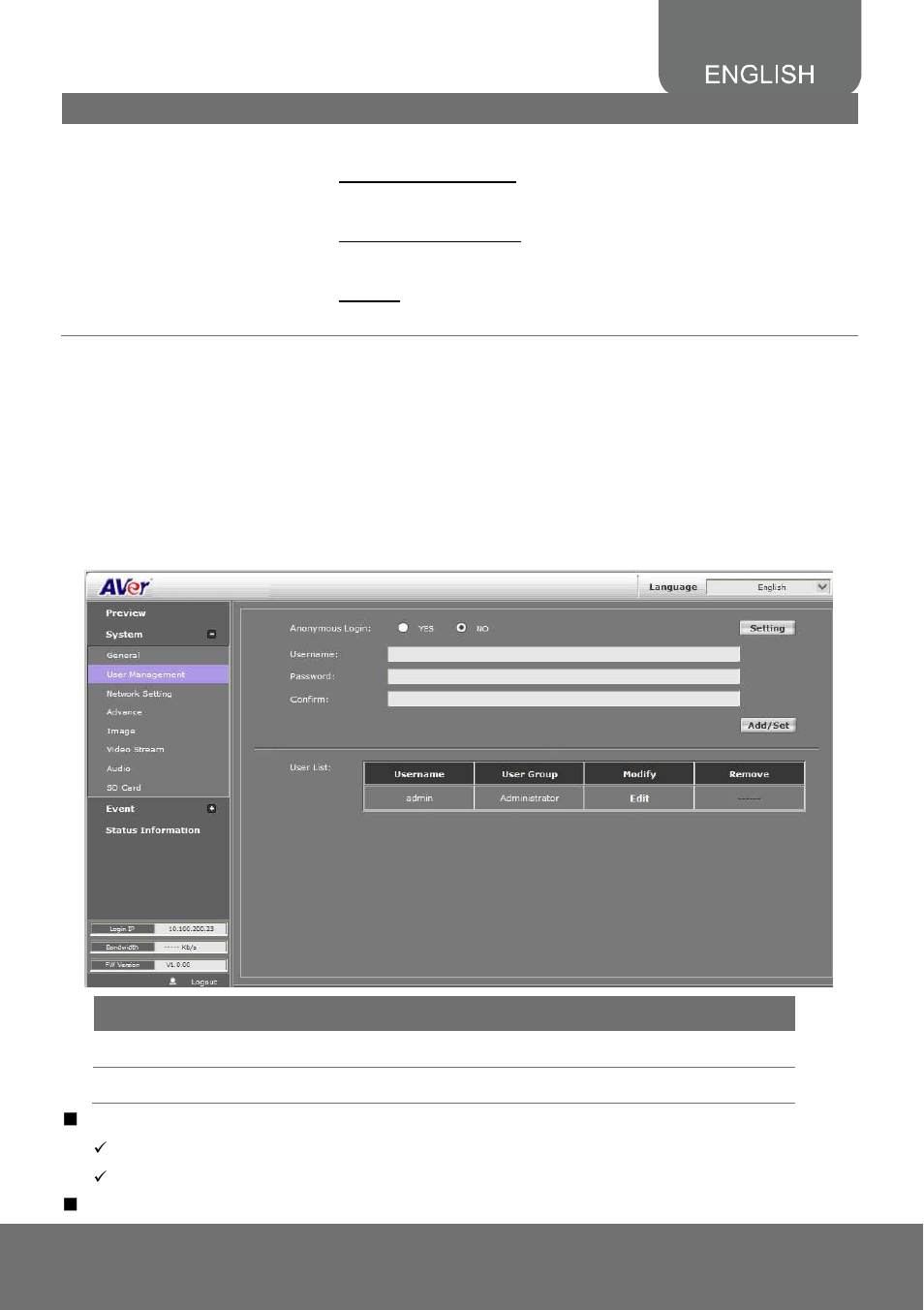 AVer SF2111H-DR user manual User Manual | Page 28 / 71