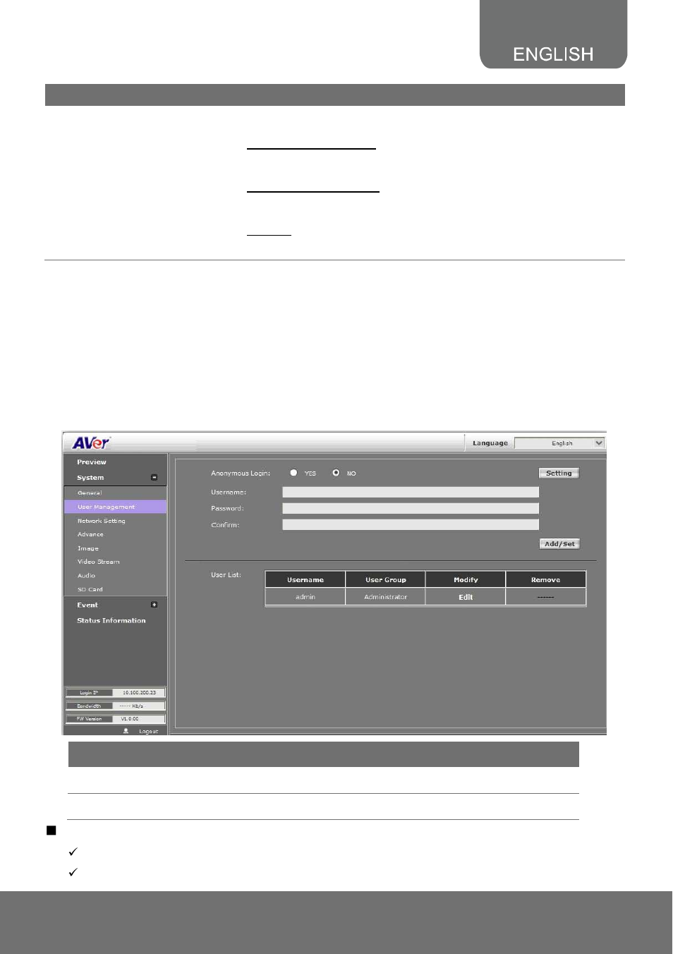 AVer SF2111H-DVR user manual User Manual | Page 31 / 74