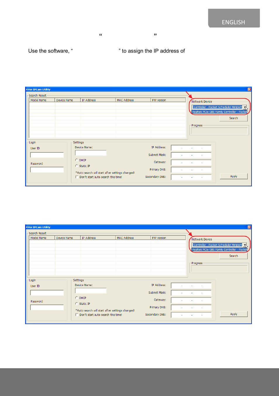 Finding ip camera by using “aver ipcam utility | AVer FV1306 quick guide User Manual | Page 13 / 20