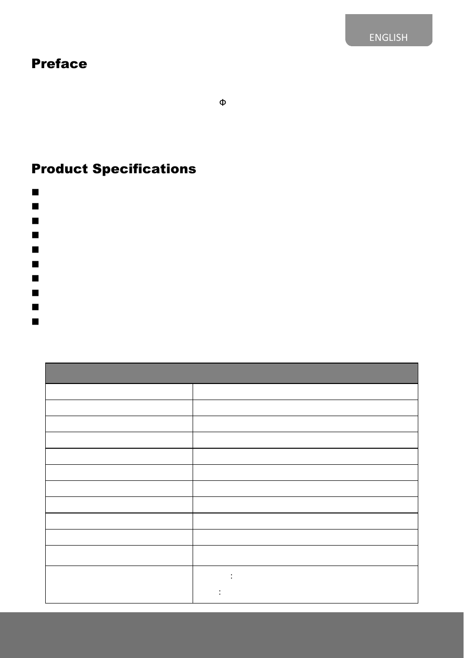 Preface, Product specifications | AVer FV2006 user manual User Manual | Page 7 / 74