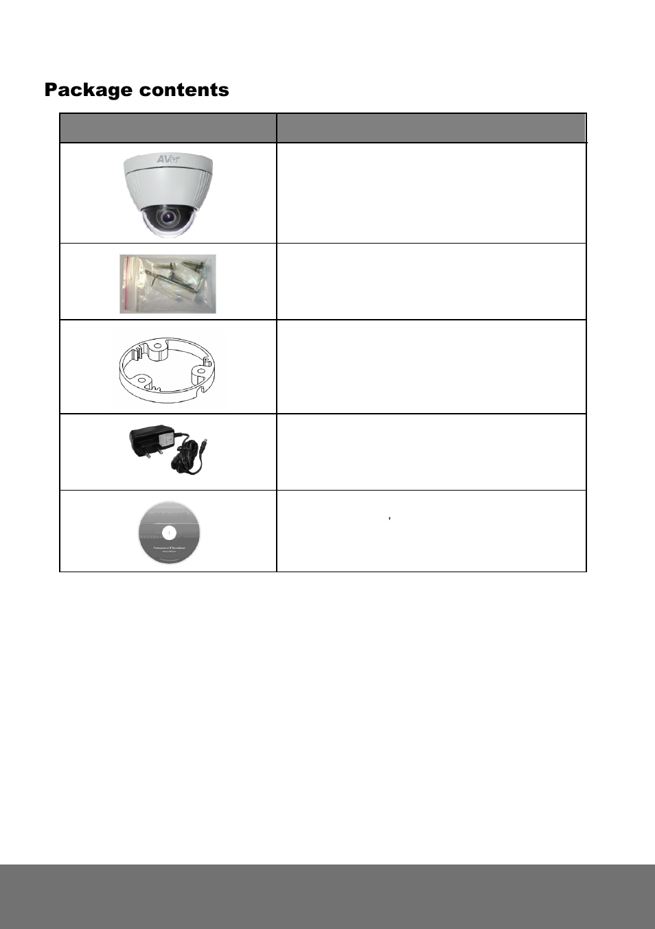 Package contents | AVer FV2006-1 user manual User Manual | Page 11 / 78