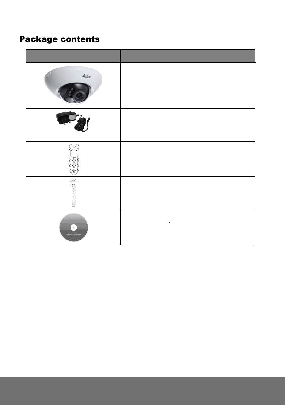 Package contents | AVer FD1020 user manual User Manual | Page 11 / 79