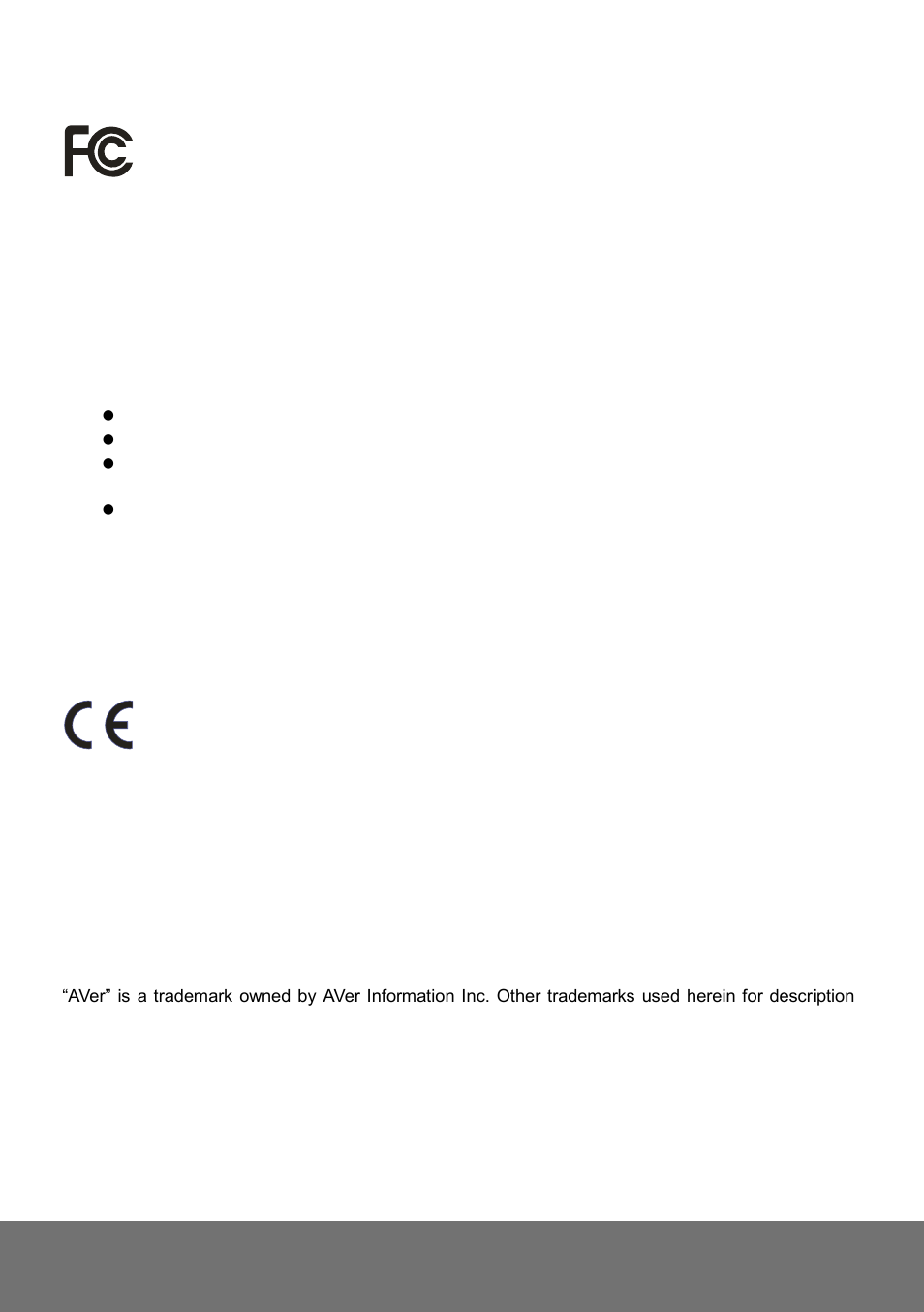 Fcc notice (class a), Copyright, Notice | Warning | AVer FD1020 user manual User Manual | Page 77 / 79