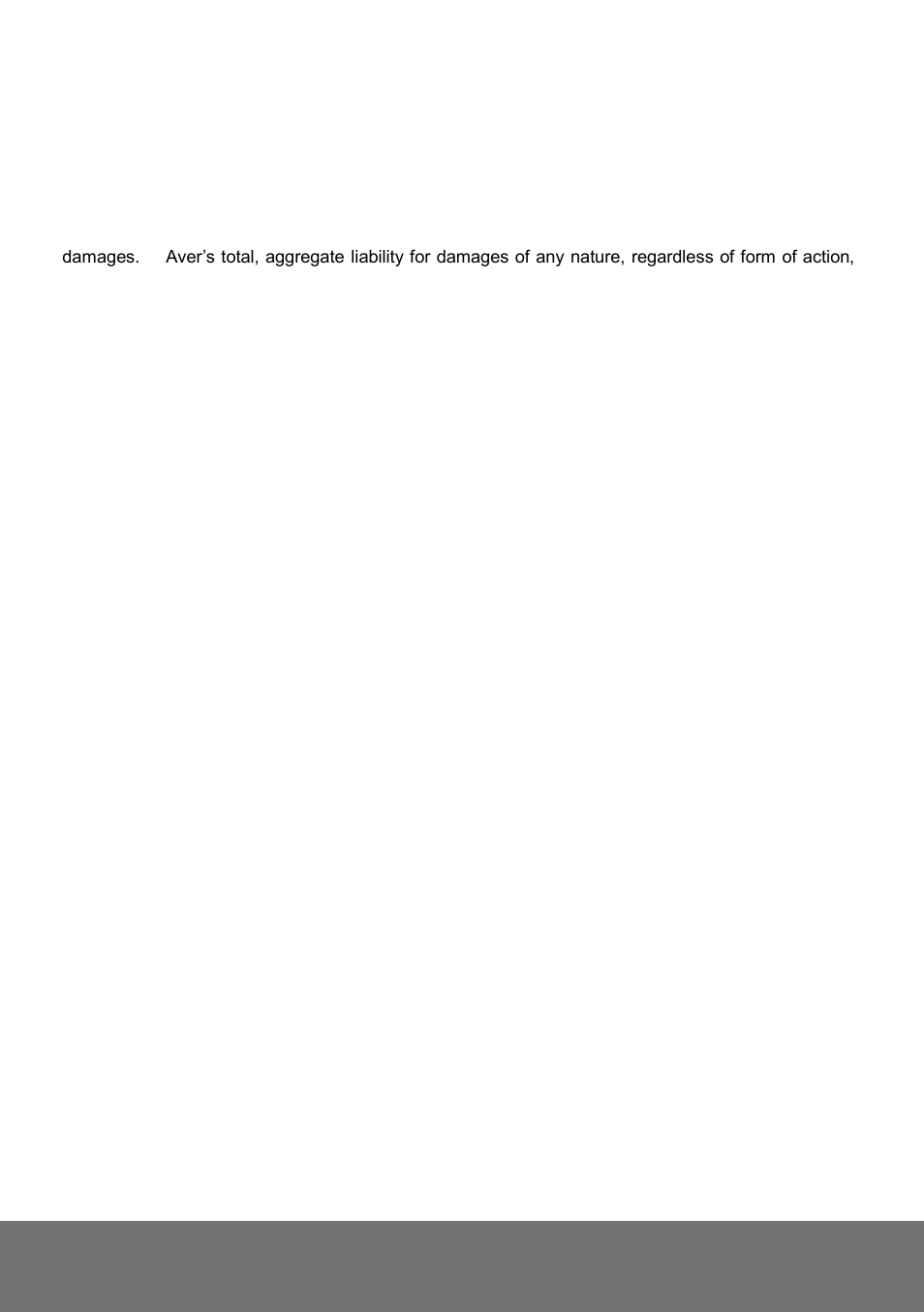 Limitation of liability, Governing law and your rights | AVer FD1020 user manual User Manual | Page 79 / 79