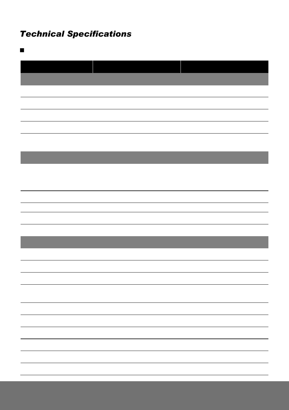 Technical specifications, Sf2121h-bhr-30, Sf2121h-bhr-50 | AVer Rugged Bullet Installation Guide User Manual | Page 14 / 28